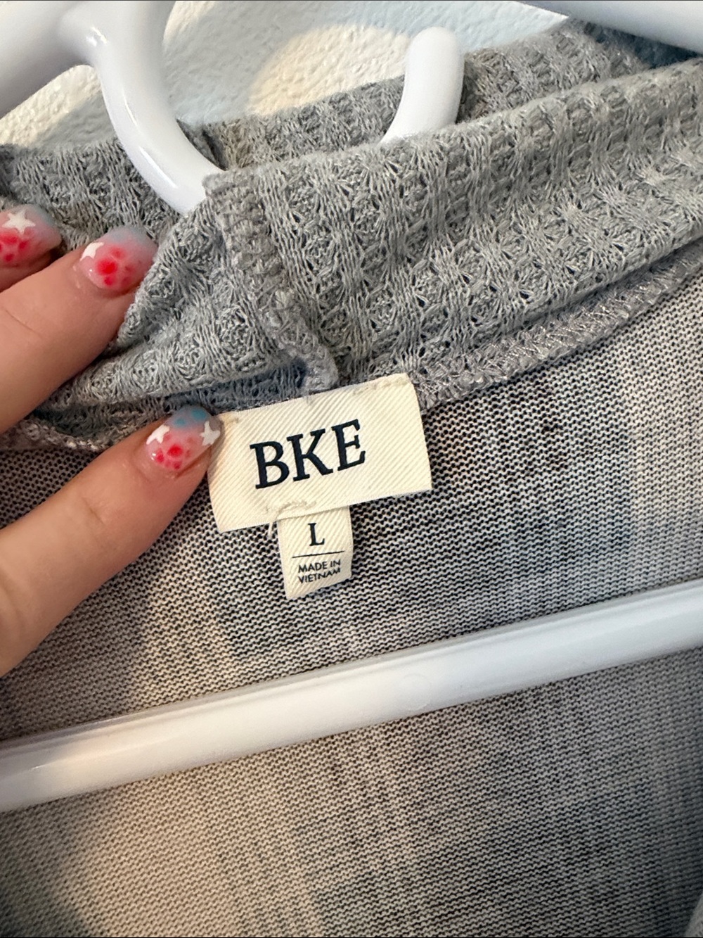 BKE Lightweight Knit Hoodie in Heather Gray - Picture 3 of 4